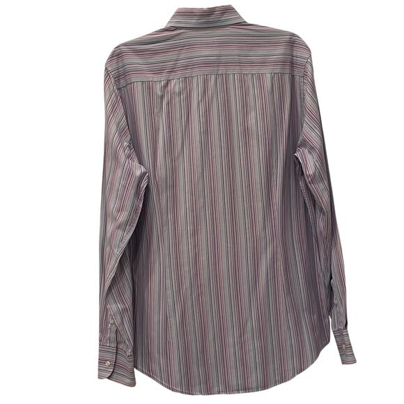 Mens Shirt Large Striped Button Up Office Evening Interview Career - Picture 7 of 7